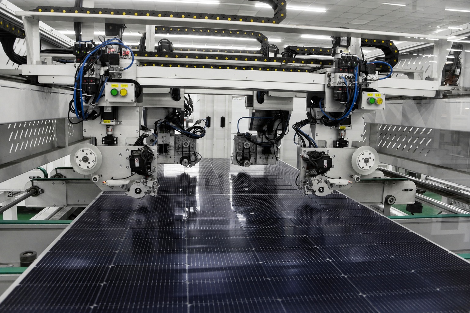 Automated photovoltaic cell stringing equipment